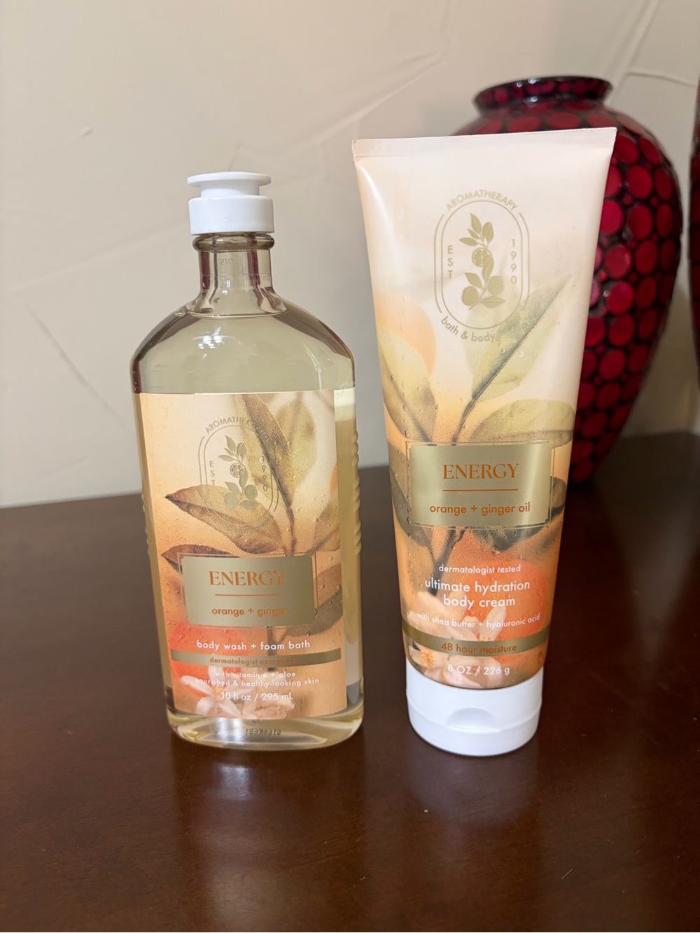 Bath & Body Works Energy Orange + Ginger Body Wash & Cream Full Size